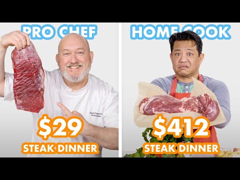 $412 vs $29 Steak Dinner: Pro Chef & Home Cook Swap Ingredients | Epicurious
