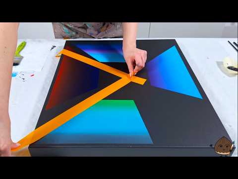 Colors, shapes, vanishing point: acrylic art with depth and dynamism!