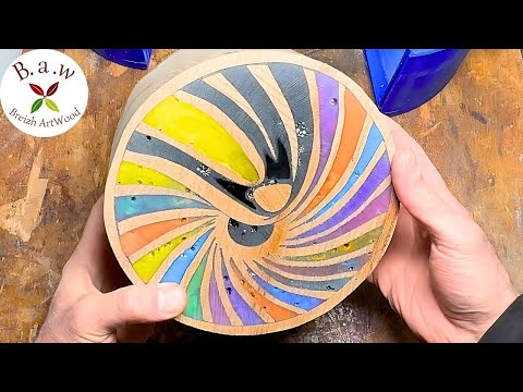 a RAINBOW frozen in wood-CREATIVE woodturning😊