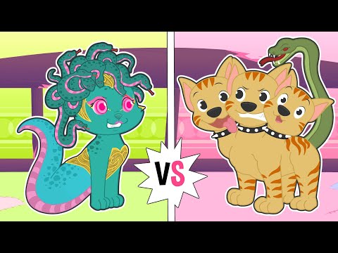 BABY PETS 🏛️🐲 Discover the Mythical Creatures Medusa and Cerberus with Kira and Max