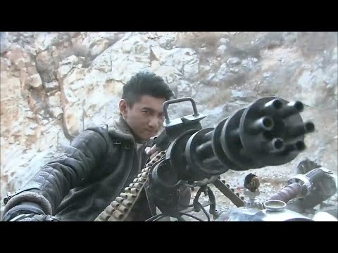 Young man modifies a small heavy machine gun, annihilating the Japanese troop.