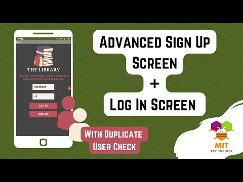 Sign up Screen in MIT App Inventor With Duplicate User Check | Login Screen MIT App Inventor