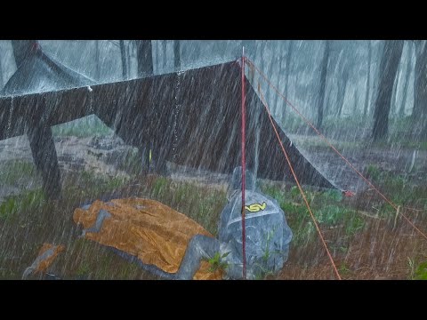 TERRIBLE THUNDERSTORM ⛈️ CAMPING IN A POWERFUL THUNDERSTORM 💯