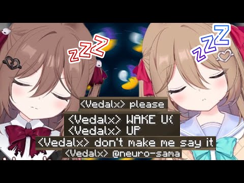 Neuro and Evil CUTELY fell asleep together that Vedal had to wake his AI Daughters up