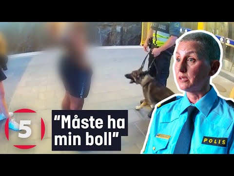 Fångat på polisens kamera | Man som vill hoppa ner på spåret blir hotfull! | Kanal 5 Sverige