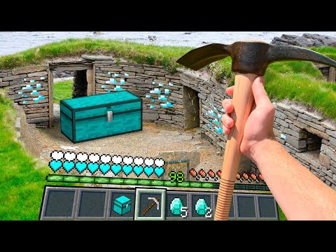 Minecraft in Real Life POV VILLAGER HOUSE IN CAVE Realistic Minecraft Animation 創世神第一人稱真人版