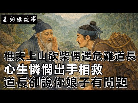 民間故事：樵夫上山砍柴偶遇危難道長，心生憐憫出手相救，道長卻說你娘子有問題｜高朗講故事