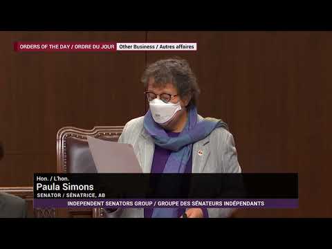 INQUIRY: Sen. Simons speaks to the outstanding work of her retired colleague, Sen. Ratna Omidvar