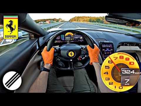 FERRARI ROMA TOP SPEED DRIVE ON GERMAN AUTOBAHN 🏎