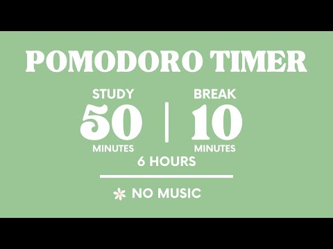 📚STUDY WITH ME FOR 6 HOURS  | 50 MINS STUDY / 10 MINS BREAK | NO MUSIC | WITH ALARMS