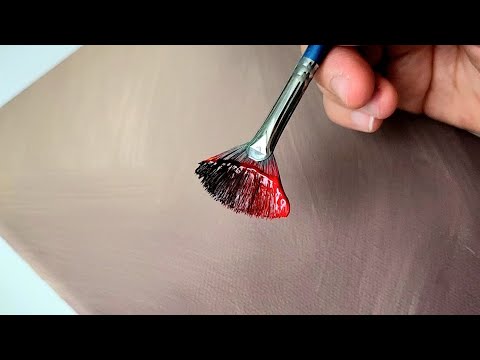Red Rose flower Painting / Acrylic painting for beginners 🌹/ Painting Technique