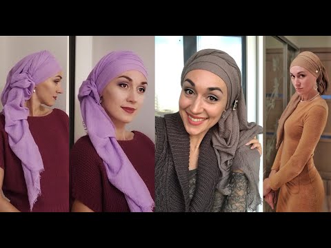 Inspiration from Lara Nazira - a "tailed" headdress made from a stole.