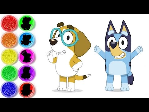 Coloring Bluey characters Compilation | Drawing and colouring Bluey and Honey 