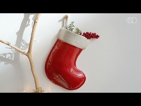도자기 크리스마스 양말 만들기 : Making a ceramic christmas stocking [ONDO STUDIO]