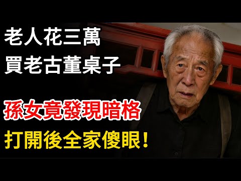 老人花3萬賣古董老桌子，孫女誤觸發現暗格，打開後全家傻眼！