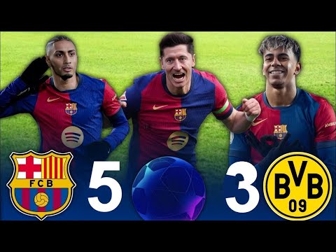 برشلونة يدمر دورتموند 5-3 في مباراه من العيار الثقيل💥