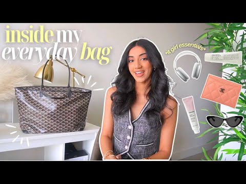 what's in my everyday bag 2023 👛✨🎧 | it girl daily essentials | goyard tote