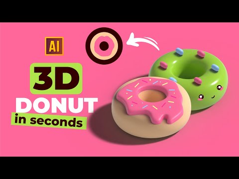 HOW TO MAKE 3D DONUT IN SECONDS IN ADOBE ILLUSTRATOR