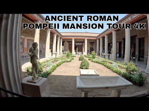 Ancient Roman Mansion Tour - History of the House of Vetti at Pompeii 4K