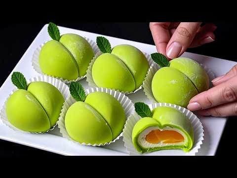 Japanese mochi with apple! The softest dessert in the world!