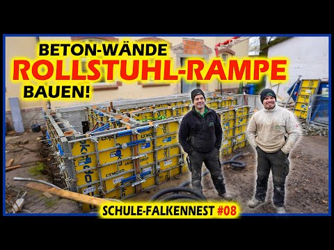 BETON-WÄNDE BAUEN - Schalung & Betonage! | ROLLSTUHLRAMPE SCHULE-FALKENNEST #8 | Home Build Solution
