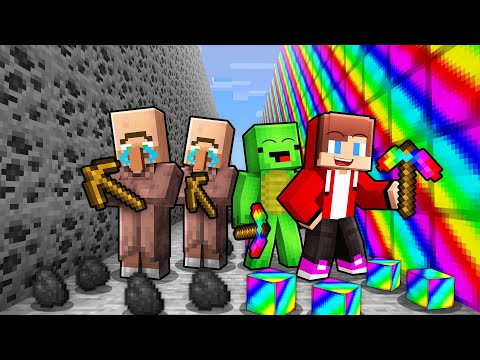 Villagers vs Mikey & JJ OP Mine Battle in Minecraft (Maizen)