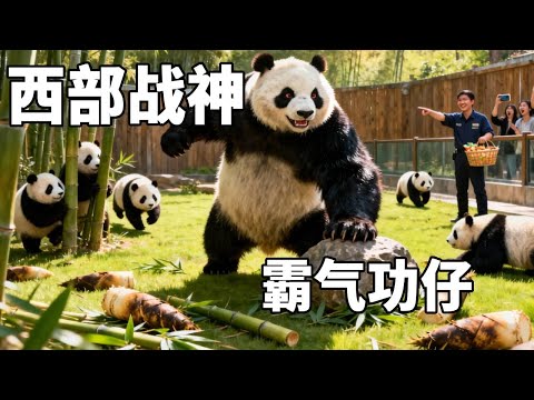 功仔不愧是西部战神，长的熊高马大非常的霸气！基因强大每一个孩子长的都很强壮【你好大熊猫】