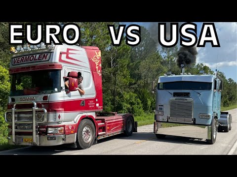 EUROPEAN vs AMERICAN Cabover Semi Trucks!