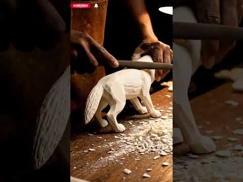 Raw Camel Bone → Stunning Wolf Sculpture! 🦴➡️🐺 Timelapse Magic #behindthescenes #howitsmade