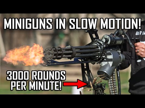M134 Minigun in Super Slow Motion! - Ballistic High-Speed