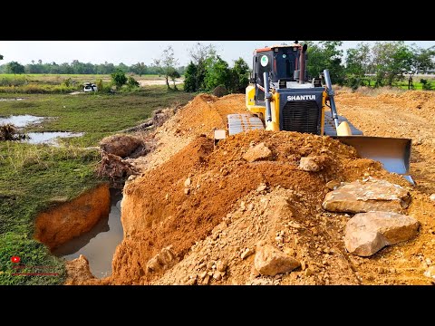 Amazing NEW Start Levels It's Project! Soil Huge In Pond Heavy Was Deleting With 25t Dumper & Dozer