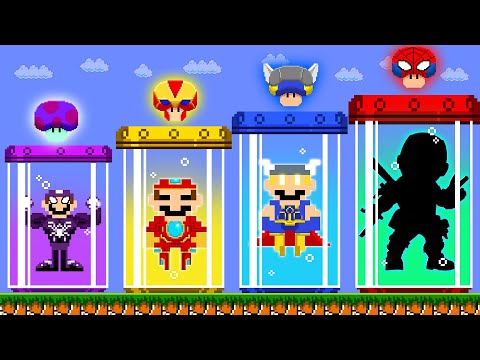 Super Mario The AVENGERS Power Ups Version: Who is Winner? | Good Mario