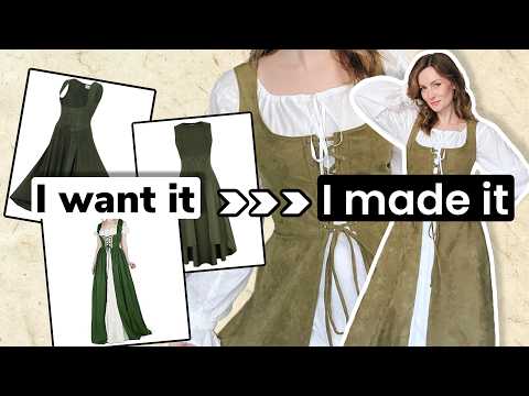 Making my DREAM fantasy overdress from thrifted curtains 🌿🧝🏼‍♀️