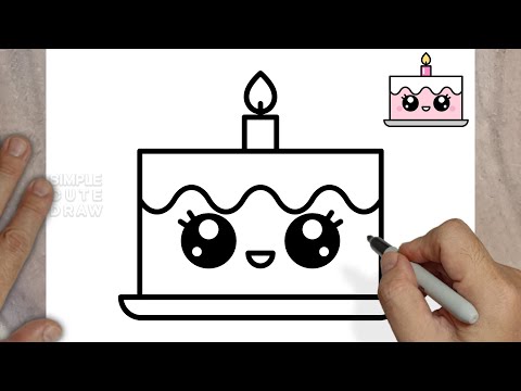 How to Draw a Cute Birthday Cake with a Candle – Easy Drawing Tutorial for Kids & Beginners