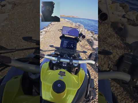 Struggles of turning a 200kg bike #struggles #aprilia #offroad #sea #actioncam5 #bikelife #adventure