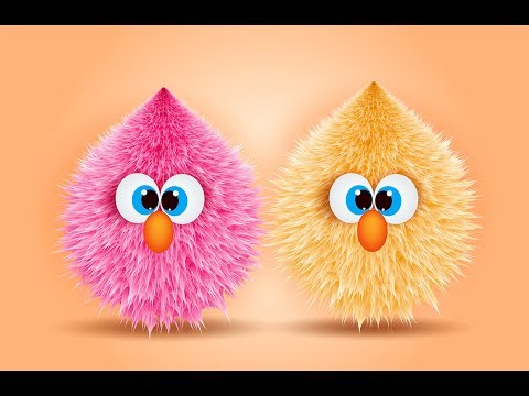 Illustrator funny hairy cartoon design in Adobe illustrator CC 2017
