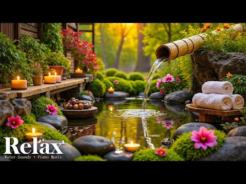 Bamboo Water Sounds + Relaxing Music 🌿 Eliminate Stress, Anxiety and Depression, Heal Mind & Body