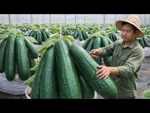 How To Giant Cucumber Harvesting - Cucumber Processing in Factory - Greenhouse Farm to Packaging