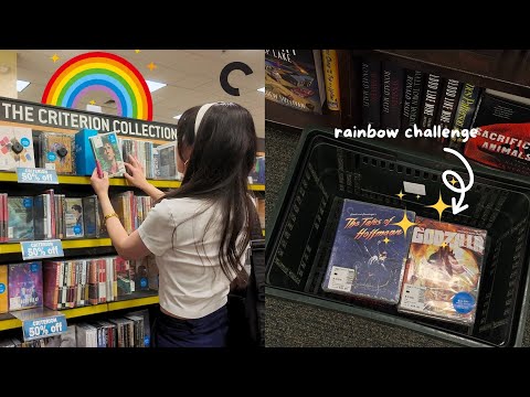 buying a criterion for every color of the rainbow πποΈ | barnes & noble 50% off sale shopping vlog