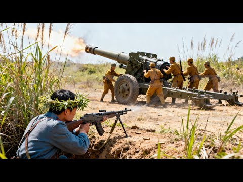 【Anti-Japanese Movie】Japs bombard with a super cannon but lose it in an attack by Eighth Route Army.