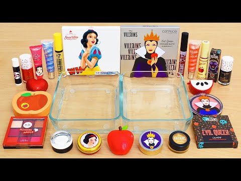 Snow White vs Evil Queen - Mixing Makeup Eyeshadow Into Slime ASMR
