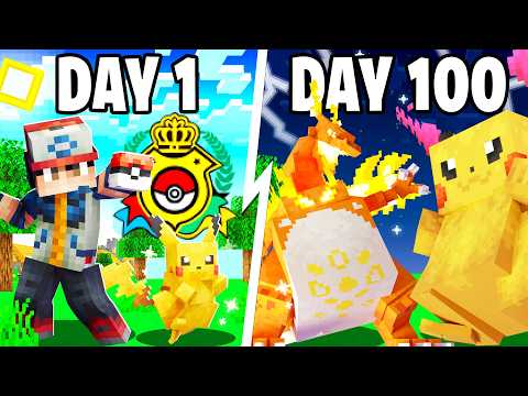 I Spent 100 Days as a CHAMPION TRAINER in Pokémon Minecraft vs My Rival! (Duos Cobblemon)