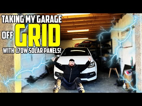 Going 100% OFF-GRID With My 170w Cheap Solar Panel Garage Setup