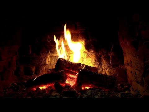 Romantic Valentine Stone Fireplace with Crackling Fire Sounds (Full HD)