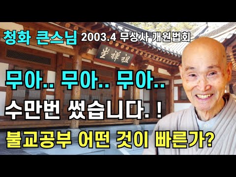 무아..무아..무아 수만번 썼습니다 불교공부 어떤 것이 빠른가 | 인연법과 연기법 | 청화스님 법문 20030422 무상사개원법회