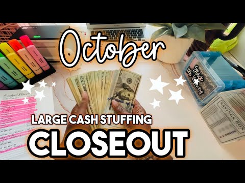 LARGE End of Month Cash Stuffing | RN Nurse Pay, Etsy Sales, & Amazon Income Breakdown!