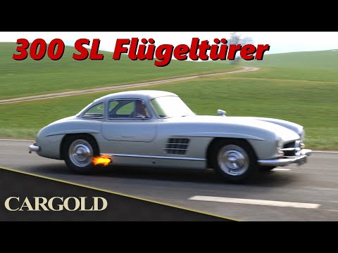 Mercedes 300 SL Gullwing, 1956, mit Sidepipes und Rudge Wheels, Göttlicher Sound!