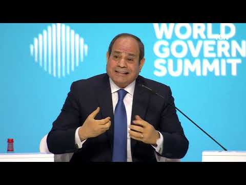 جلسة حوارية  مع الرئيس السيسي خلال القمة العالمية للحكومات بدولة الإمارات العربية