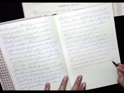 Part 3: Writing with Palmer Method cursive (writing sentences). No talking ASMR
