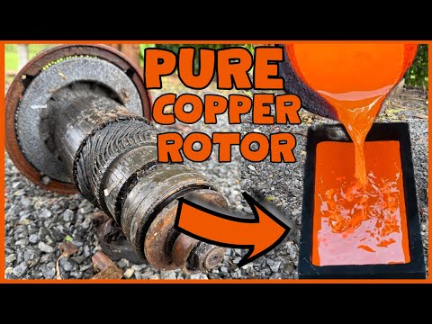 Pure Copper Rotor - SHREDDER IS HERE - Bronze Copper & Cast Iron Melting - ASMR Metal Melting